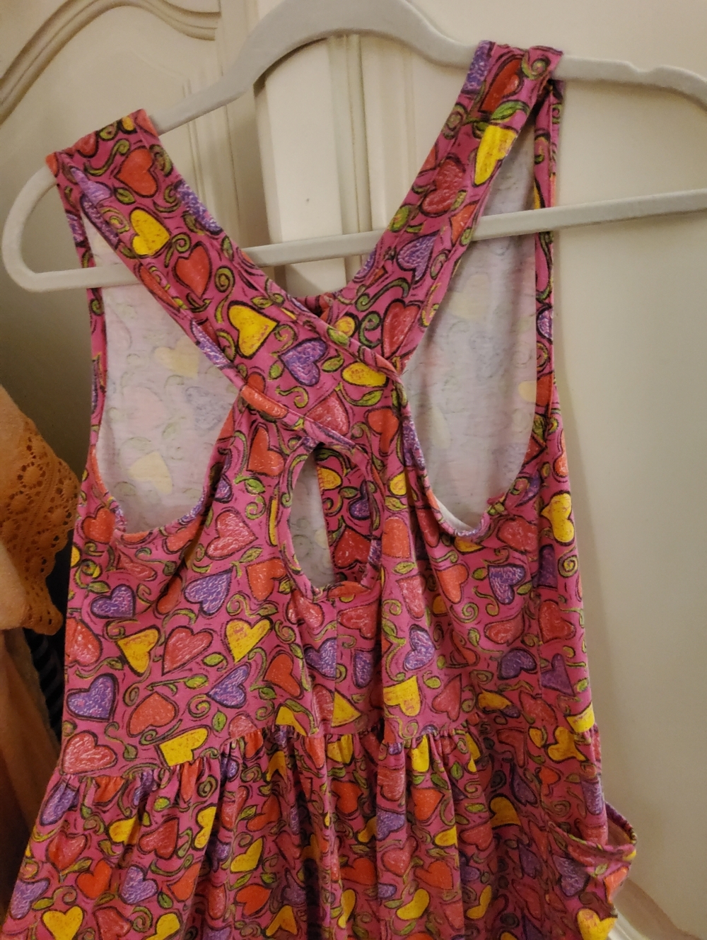 1980s Heart-Print Pink Pocket Romper - Picture 4 of 6